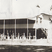 June 1957 standing in the high school yard looking at Hostel [Moree]